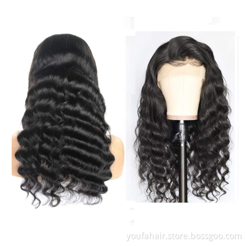 Cuticle Aligned Virgin Indian 100% Human Hair 4x4 Lace Closure Wig 40 Inch Length Unprocessed Loose Deep Wave 5x5 HD Lace Wigs